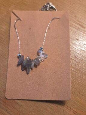 Gray stone necklace